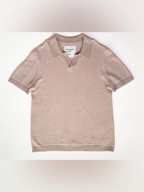 abercrombie kids Boys Johnny Collar Sweater Polo in Light Brown - 9/10